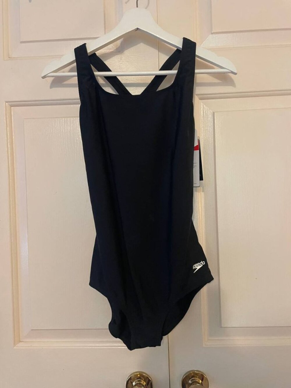 NWT Speedo PowerFlex Black One Piece Swimsuit | Classic Athleisure Style